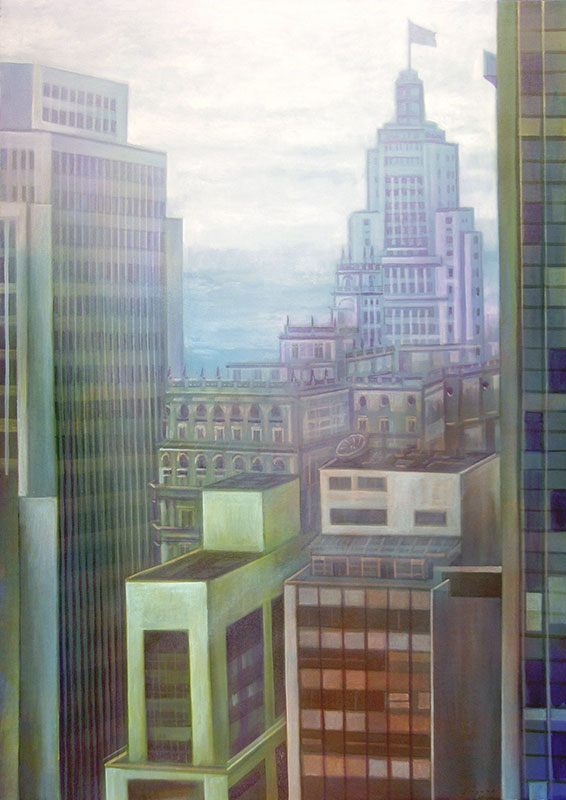 Gregório Gruber, Vista do Centro, pintura sobre tela,140x100-cm